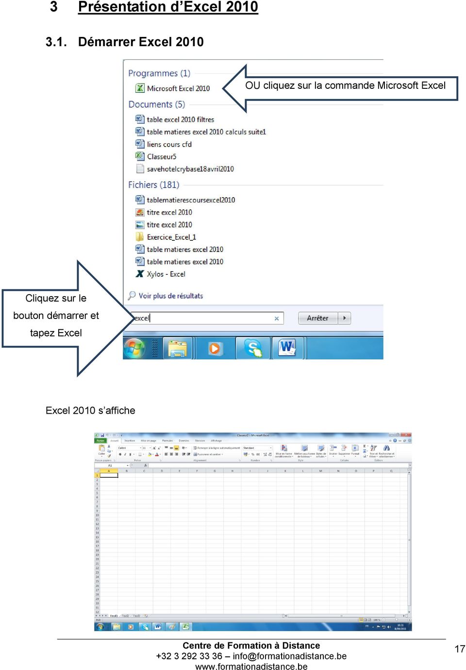 la commande Microsoft Excel Cliquez sur