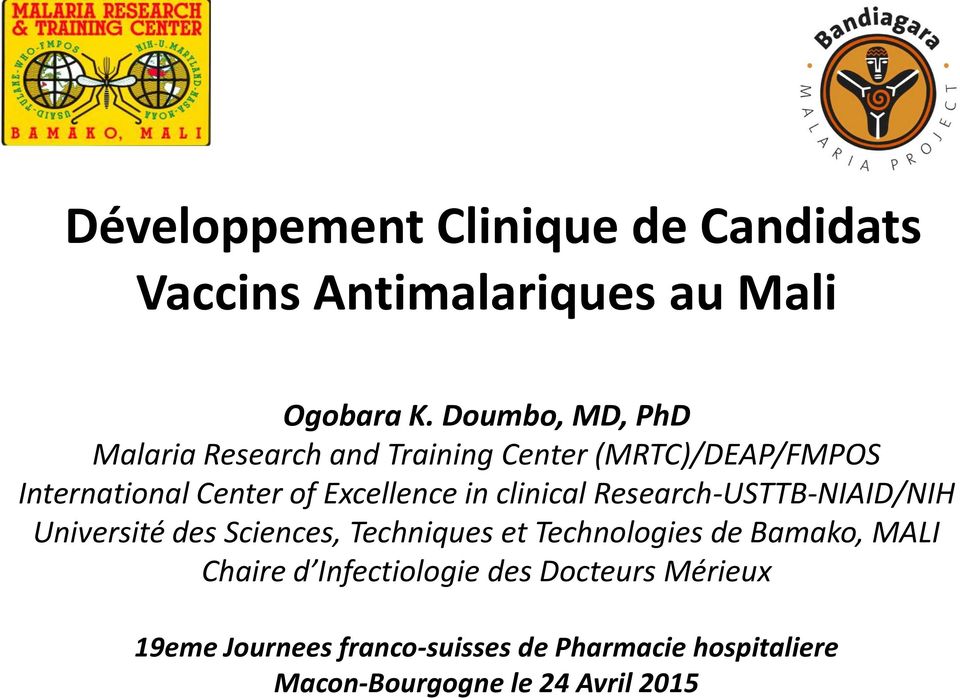 in clinical Research-USTTB-NIAID/NIH Université des Sciences, Techniques et Technologies de Bamako, MALI