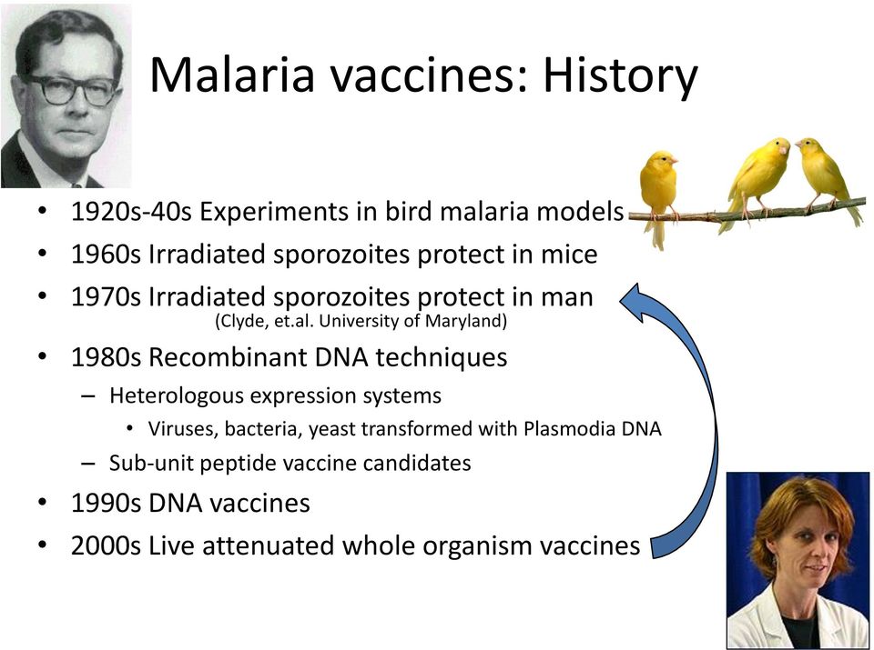 University of Maryland) 1980s Recombinant DNA techniques Heterologous expression systems Viruses,