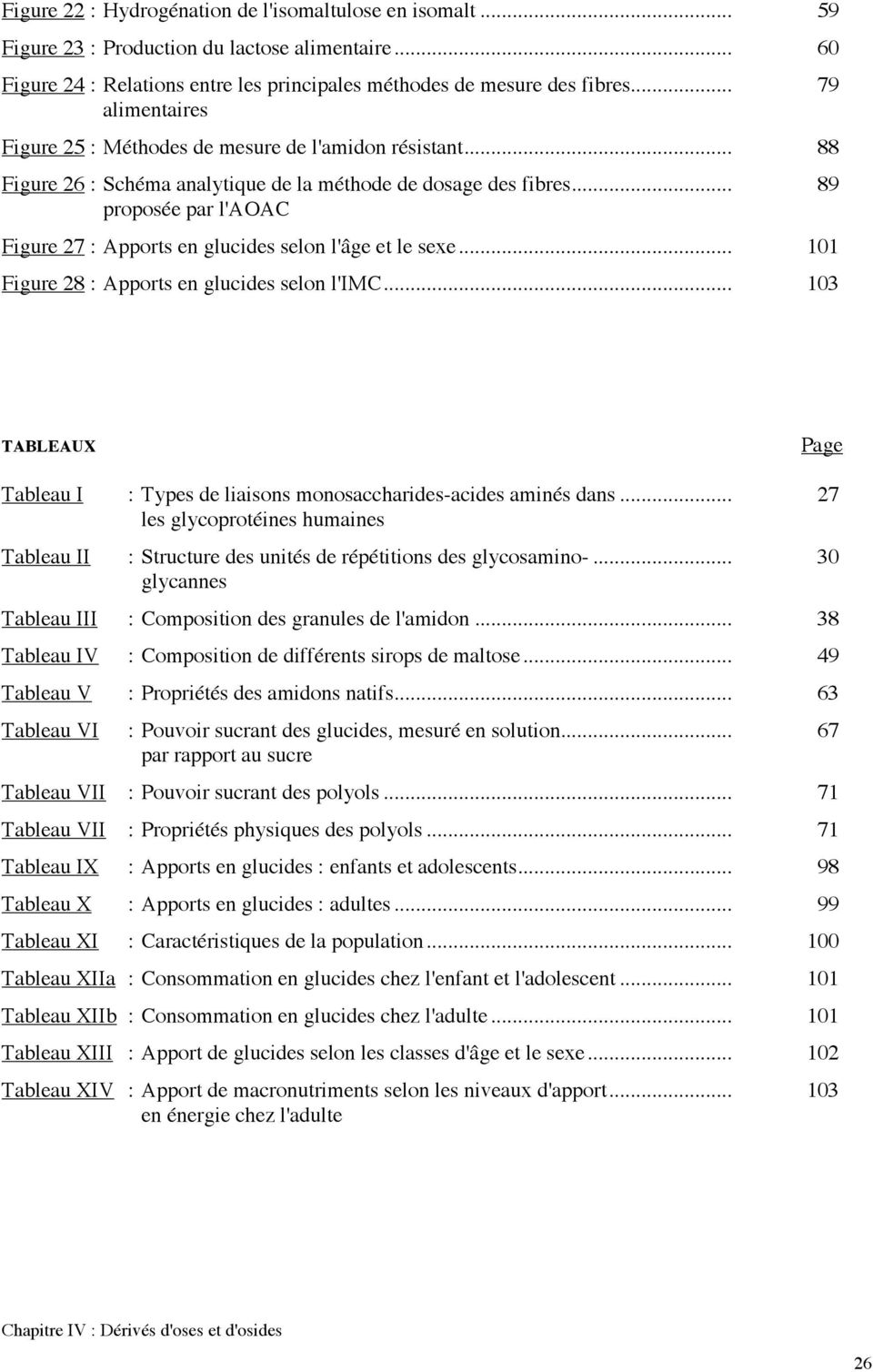 .. 89 proposée par l'aoac Figure 27 : Apports en glucides selon l'âge et le sexe... 101 Figure 28 : Apports en glucides selon l'imc.