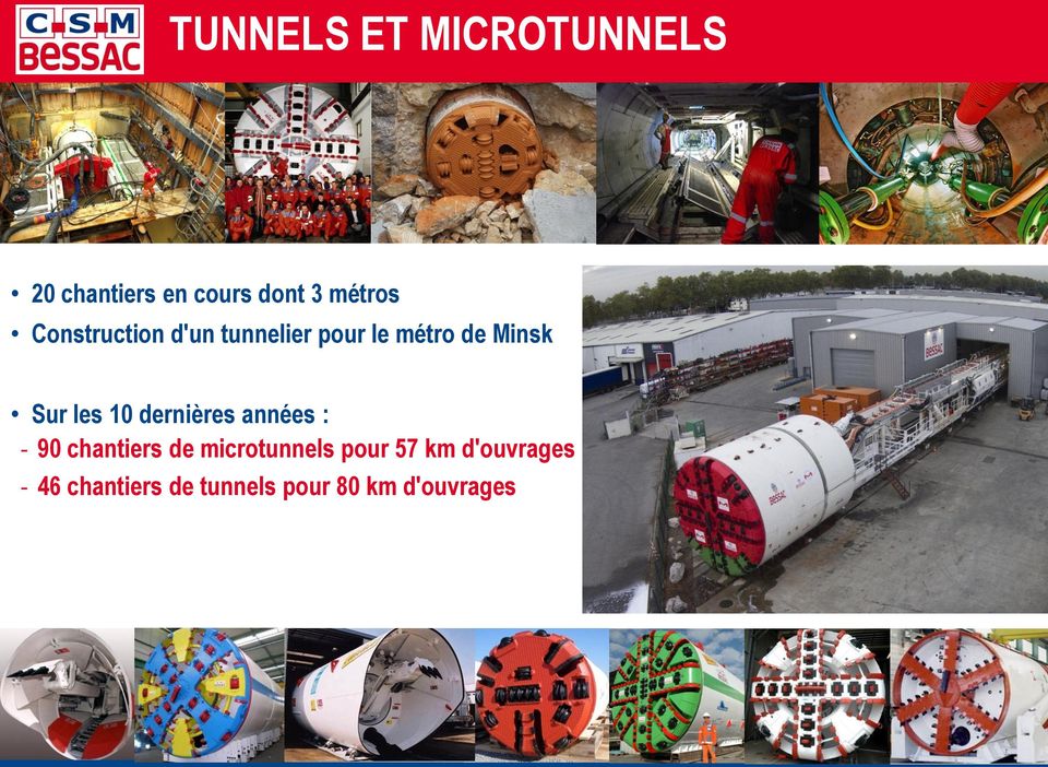 10 dernières années : - 90 chantiers de microtunnels pour 57