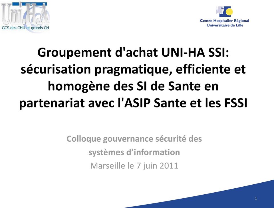 partenariat avec l'asip Sante et les FSSI Colloque