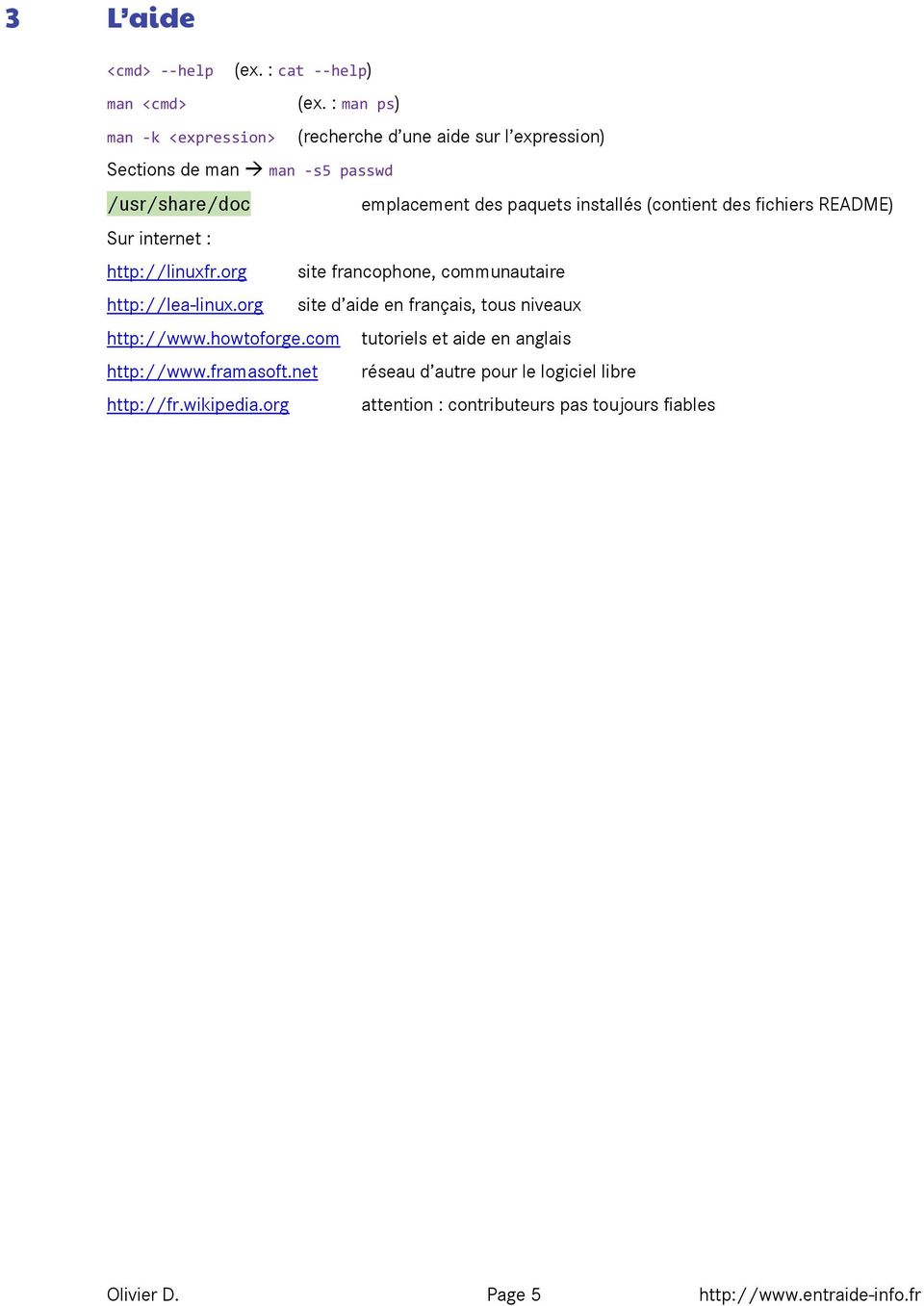 fichiers README) Sur internet : http://linuxfr.org site francophone, communautaire http://lea-linux.