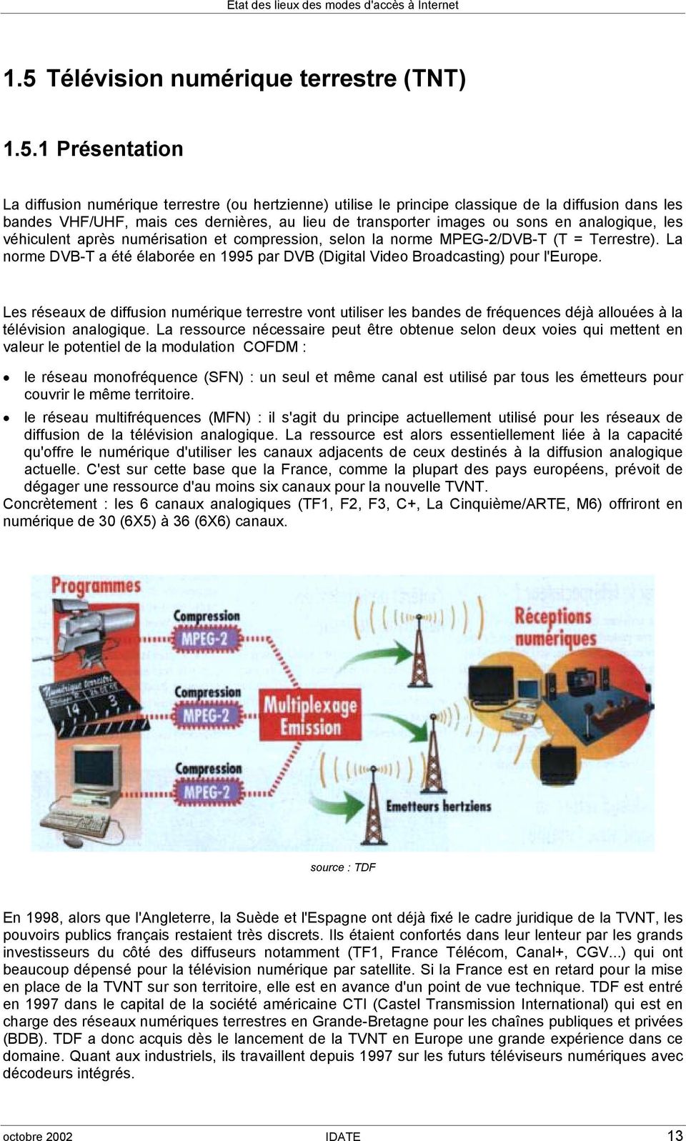 La norme DVB-T a été élaborée en 1995 par DVB (Digital Video Broadcasting) pour l'europe.
