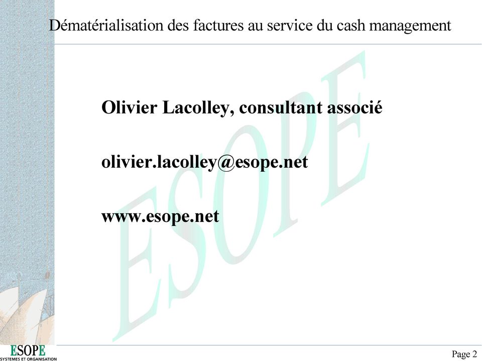 Lacolley, consultant associé olivier.