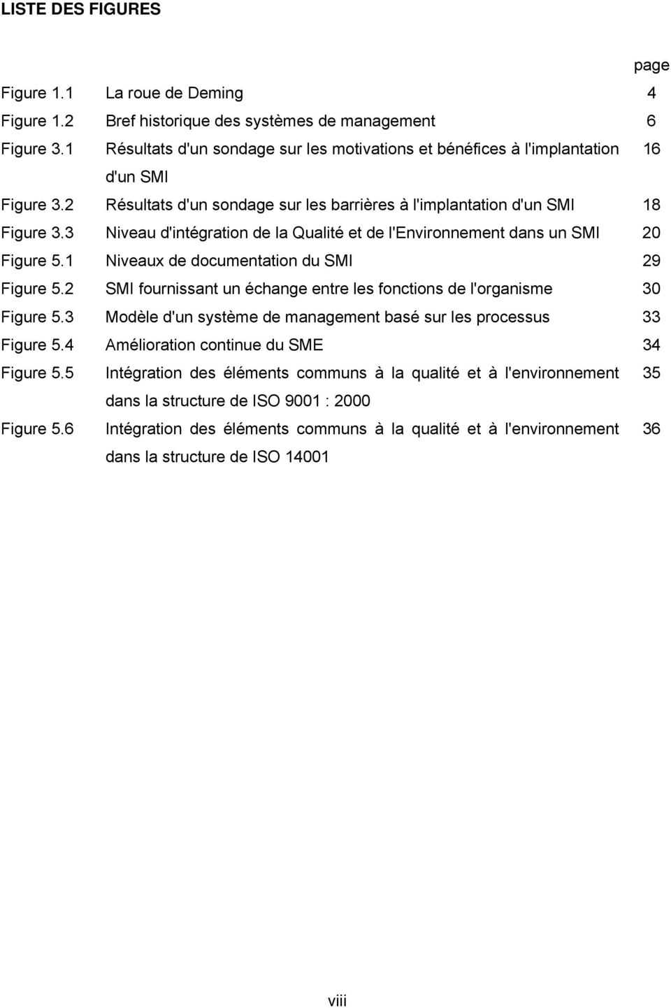 3 Niveau d'intégration de la Qualité et de l'environnement dans un SMI 20 Figure 5.1 Niveaux de documentation du SMI 29 Figure 5.
