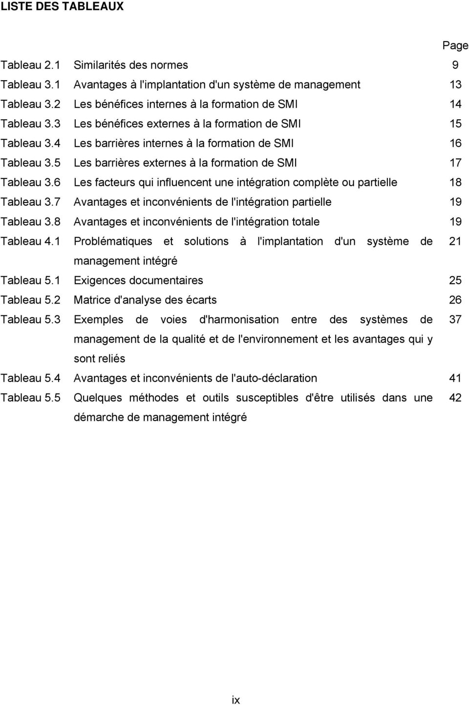 6 Les facteurs qui influencent une intégration complète ou partielle 18 Tableau 3.7 Avantages et inconvénients de l'intégration partielle 19 Tableau 3.