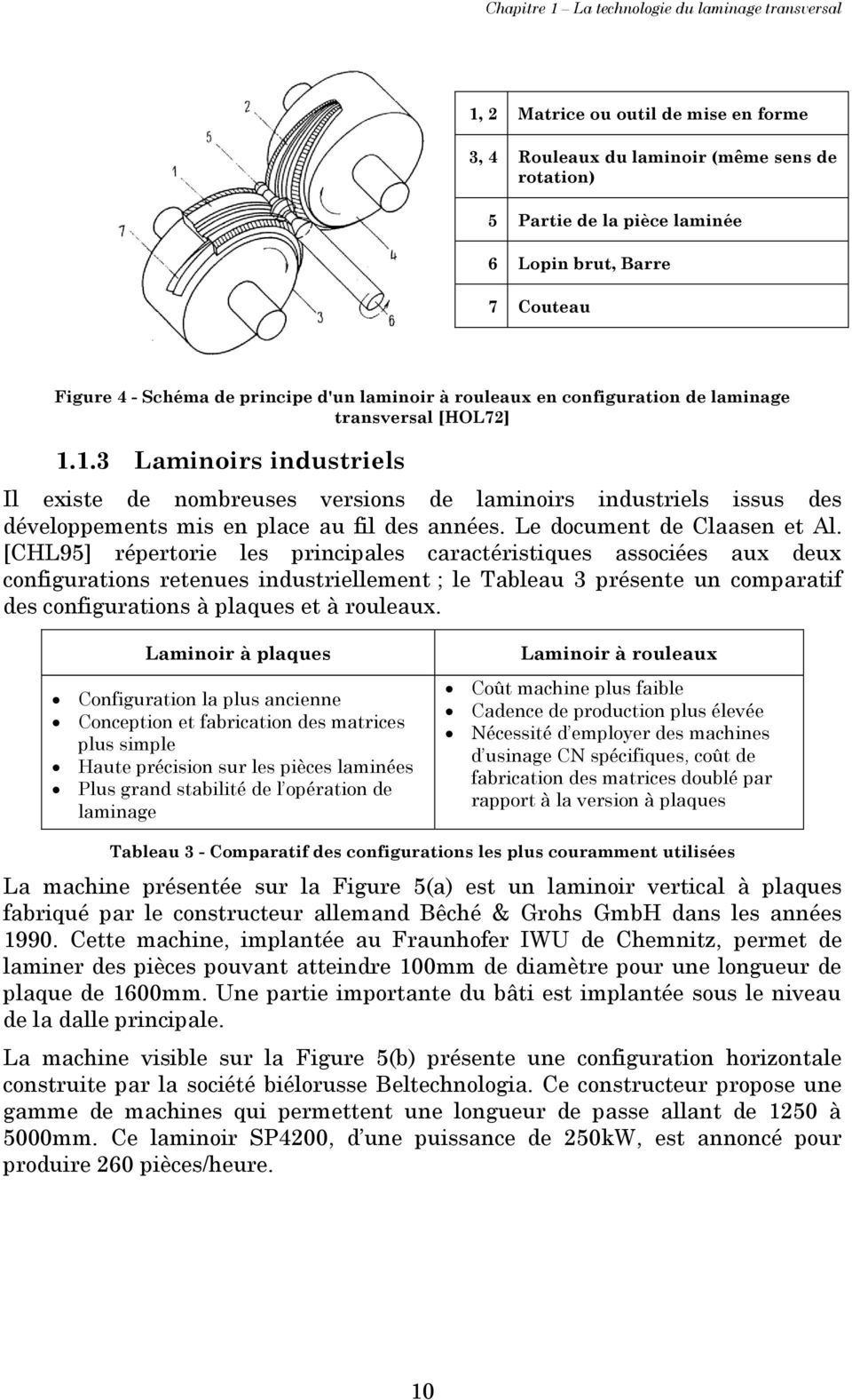 1.3 Laminoirs industriels Il existe de nombreuses versions de laminoirs industriels issus des développements mis en place au fil des années. Le document de Claasen et Al.