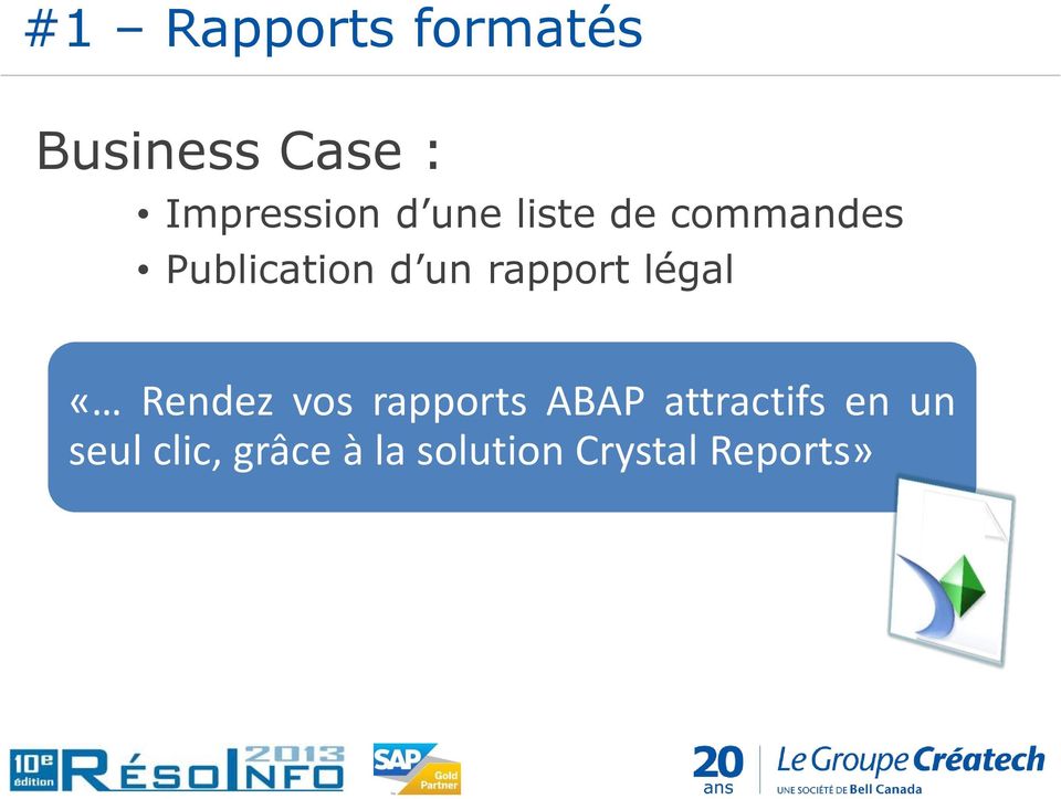 rapport légal «Rendez vos rapports ABAP