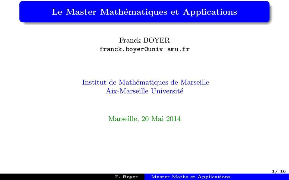 fr Institut de Mathématiques de Marseille