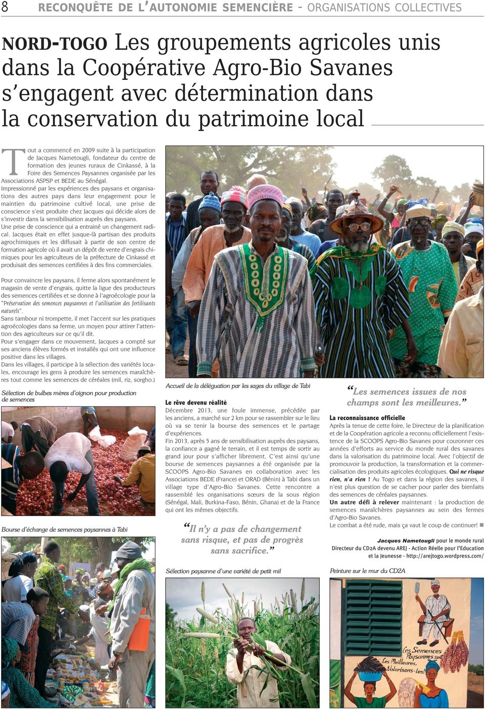 par les Associations ASPSP et BEDE au Sénégal.