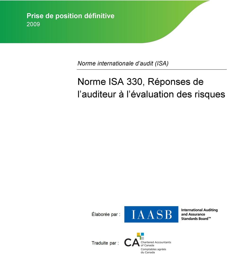 internationale d audit (ISA) Norme