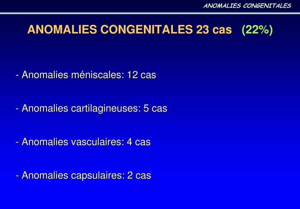 Anomalies cartilagineuses: : 5 cas - Anomalies
