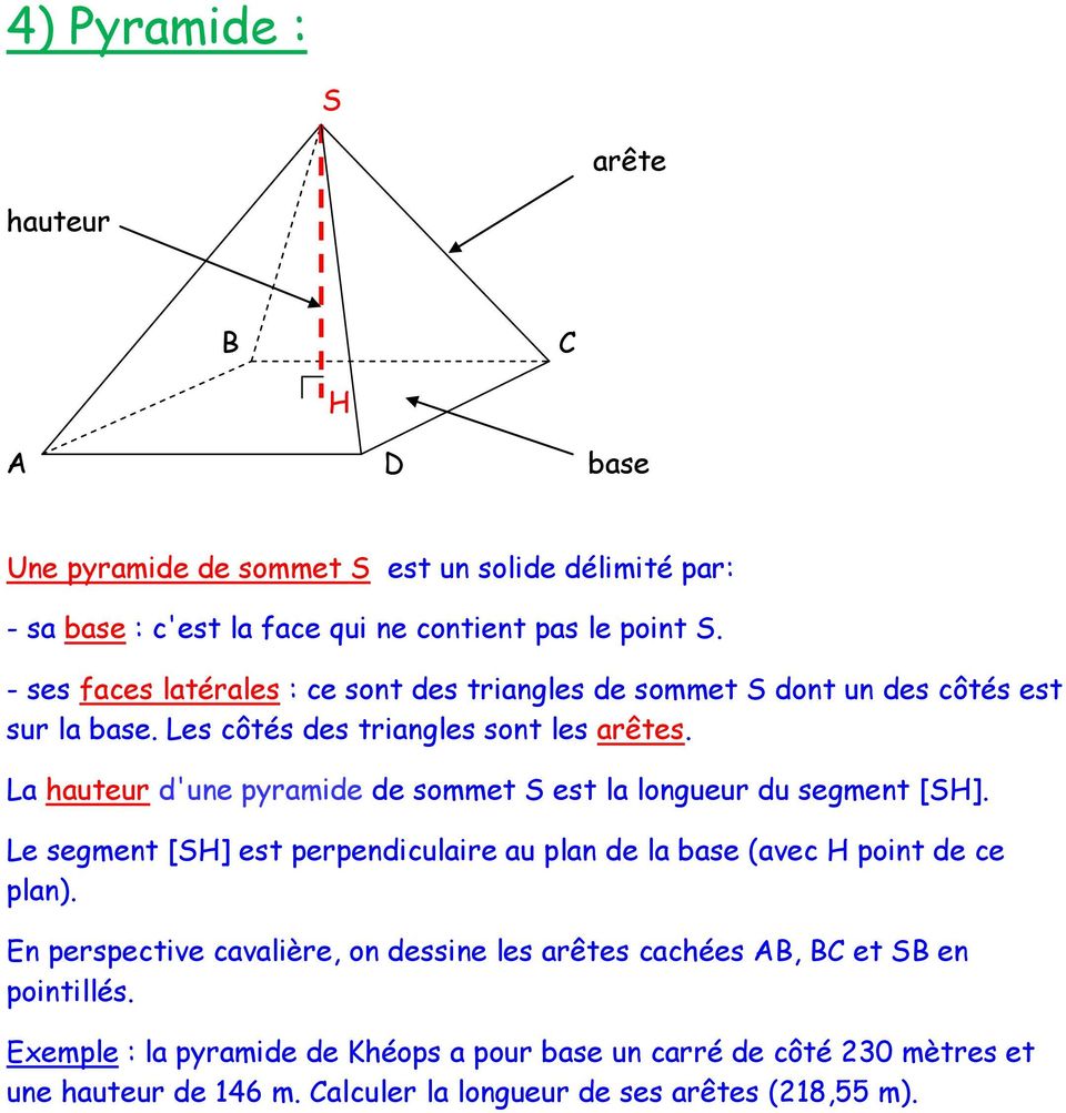 Comment Calculer L Aire D Une Pyramide Chapitre 5 : Pyramides et cônes - PDF Téléchargement Gratuit