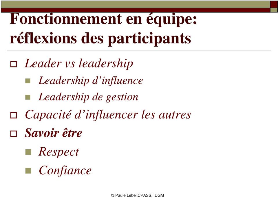 d influence Leadership de gestion Capacité d