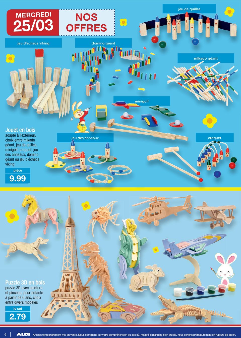 99 Puzzle 3D en bois puzzle 3D avec peinture et pinceau, pour enfants à partir de 6 ans, choix entre divers modèles 2.