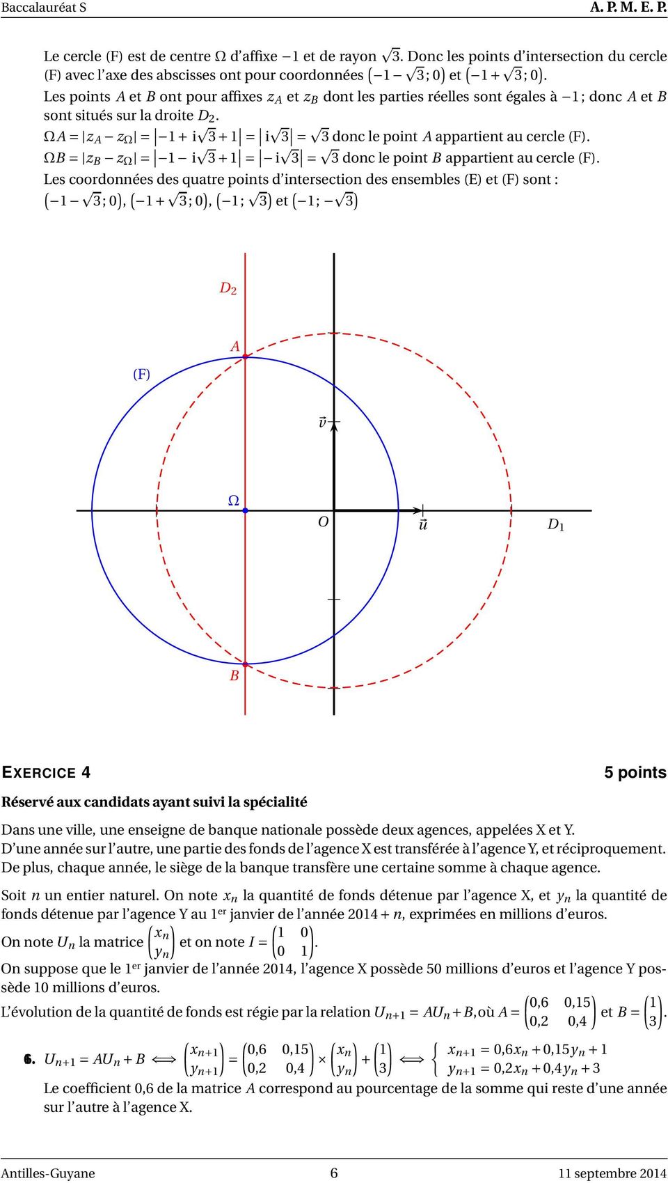ΩB z B z Ω 1 i +1 i donc le point B appartient au cercle F.