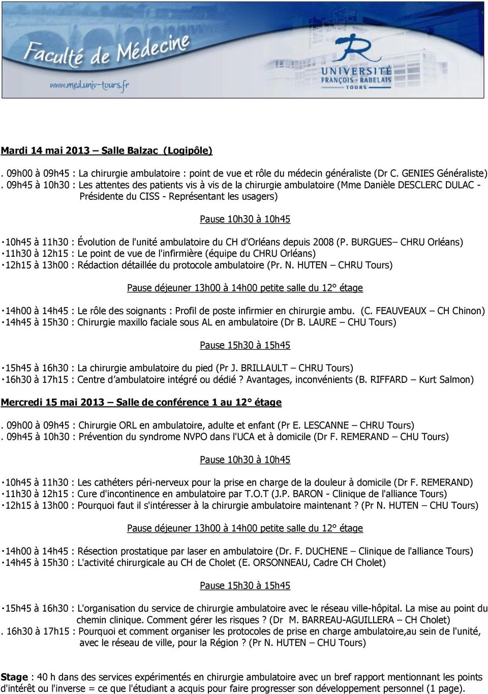 ambulatoire du CH d'orléans depuis 2008 (P.