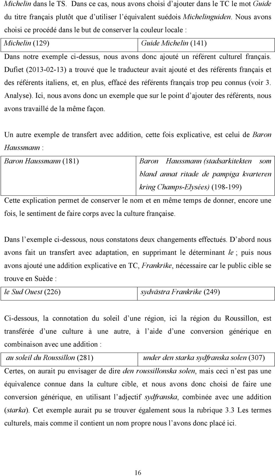 Dufiet (2013-02-13) a trouvé que le traducteur avait ajouté et des référents français et des référents italiens, et, en plus, effacé des référents français trop peu connus (voir 3. Analyse).
