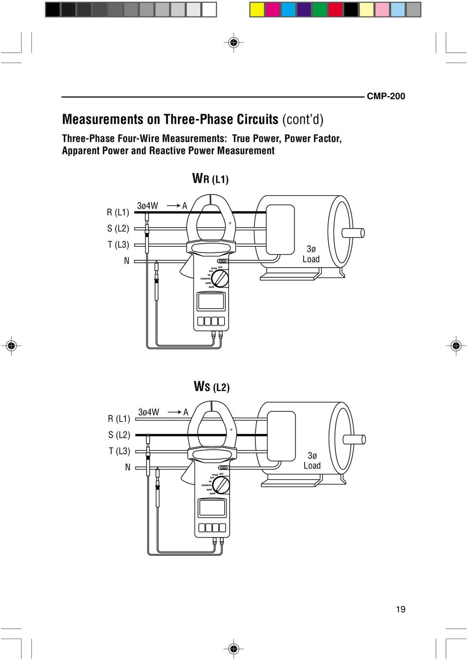 Apparent Power and Reactive Power Measurement WR (L1) R (L1) S