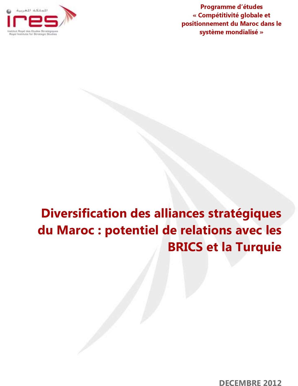 Diversification des alliances stratégiques du Maroc :