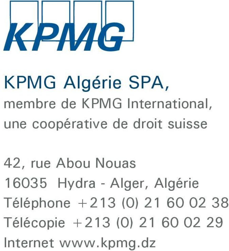 Hydra - Alger, Algérie Téléphone +213 (0) 21 60 02