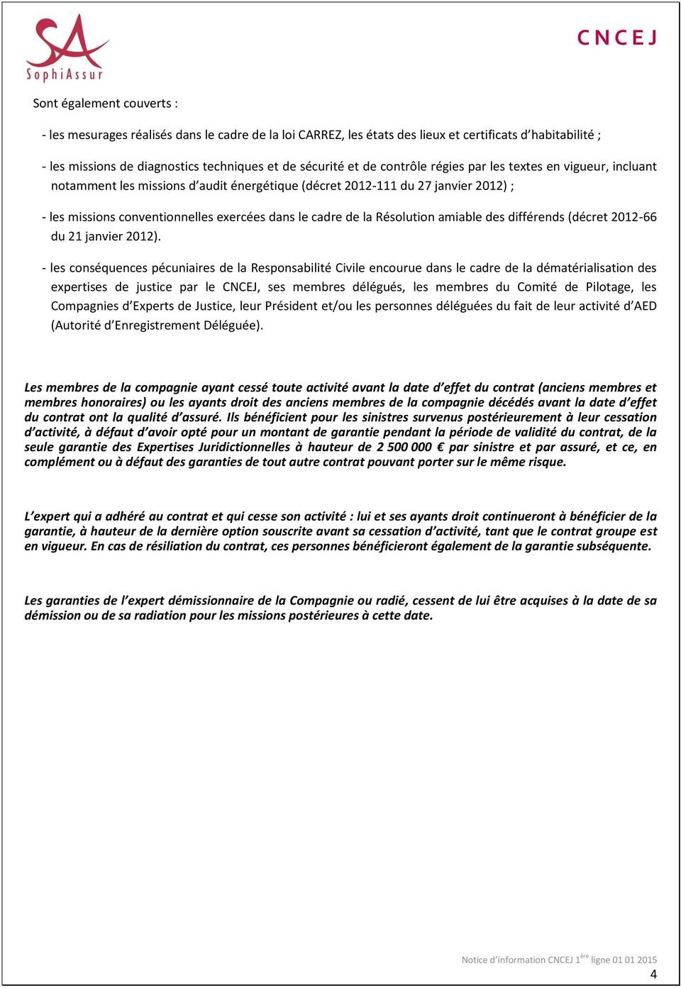 Résolution amiable des différends (décret 2012-66 du 21 janvier 2012).