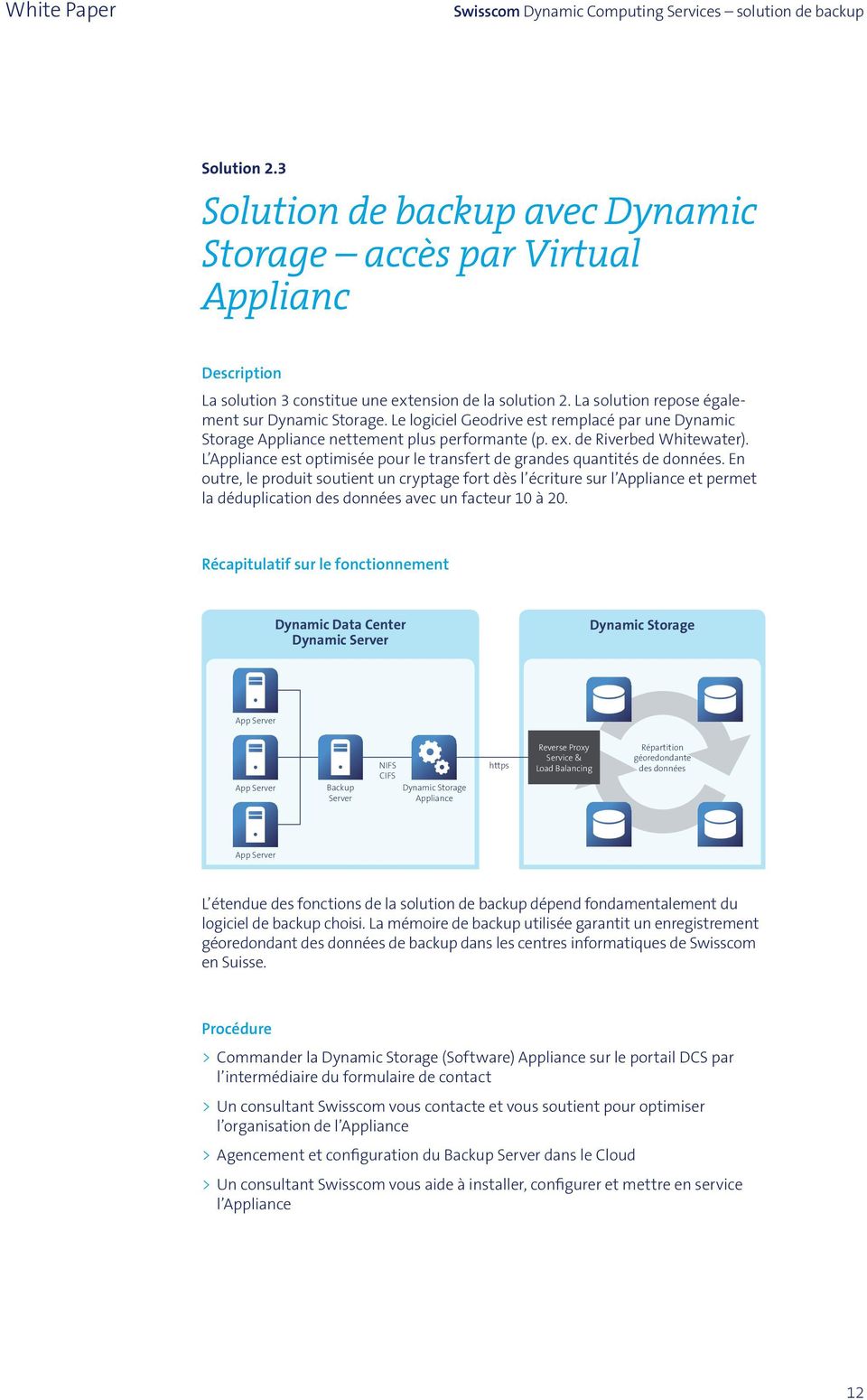 L Appliance est optimisée pour le transfert de grandes quantités de données.