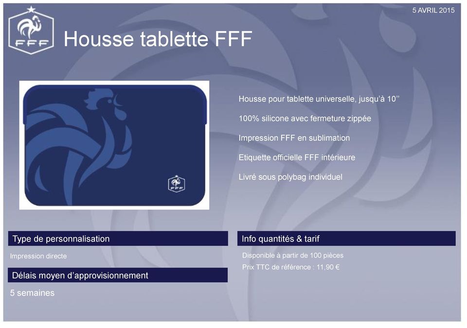 officielle FFF intérieure Livré sous polybag individuel Impression