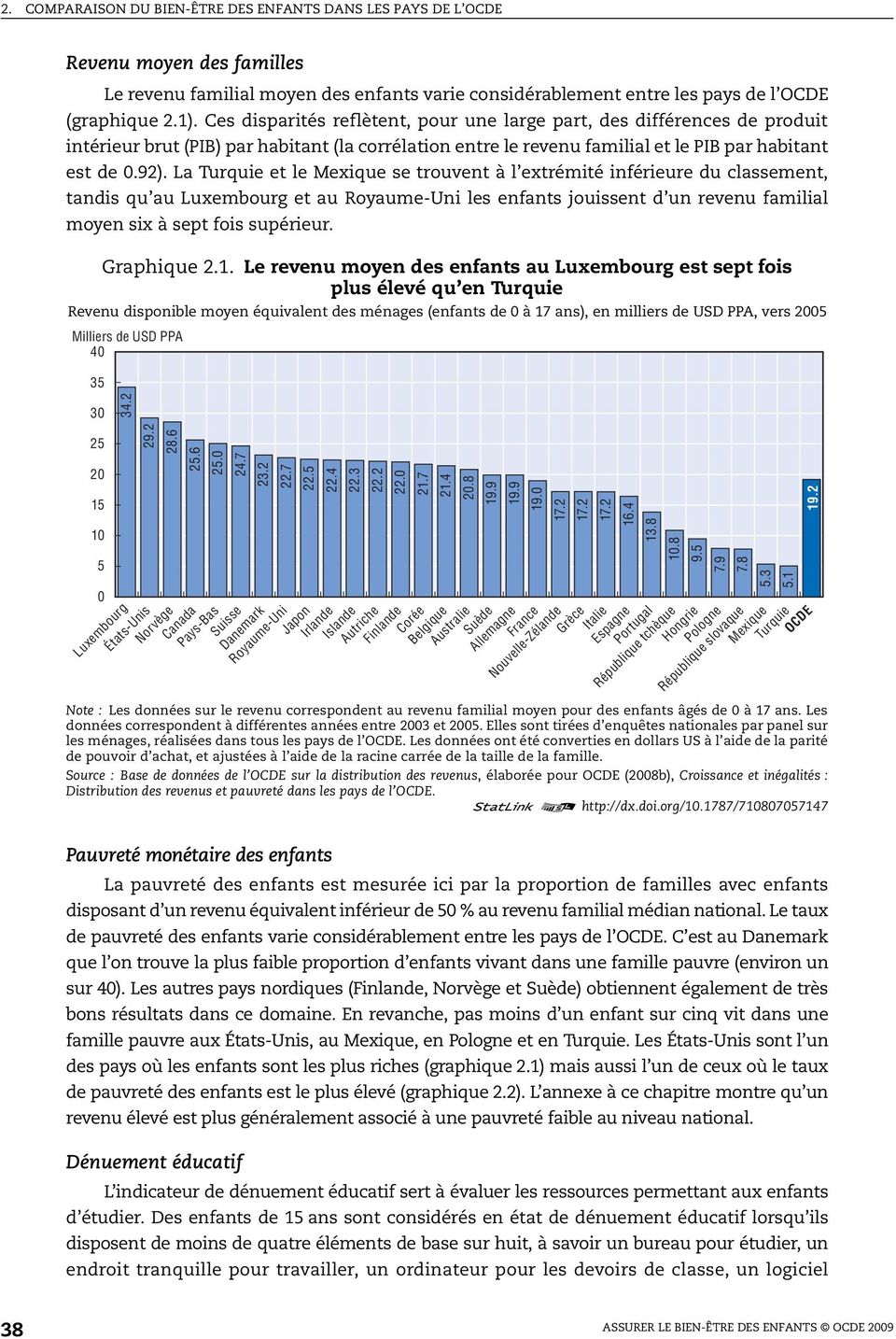La Turquie et le Mexique se trouvent à l extrémité inférieure du classement, tandis qu au Luxembourg et au Royaume-Uni les enfants jouissent d un revenu familial moyen six à sept fois supérieur.