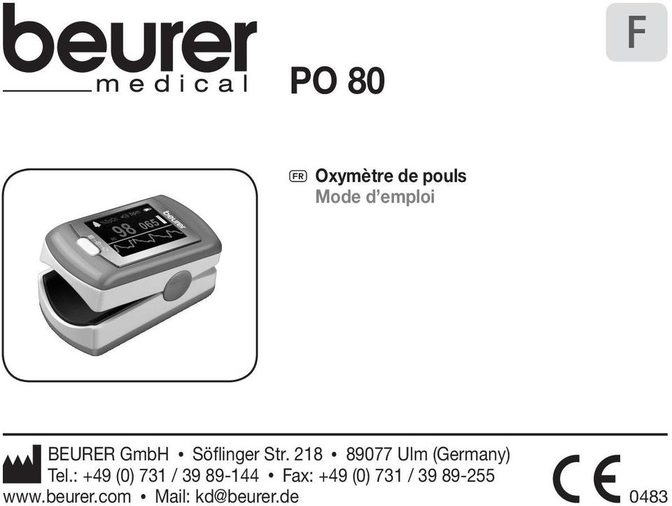 PO 80. F Oxymètre de pouls Mode d emploi - PDF Free Download