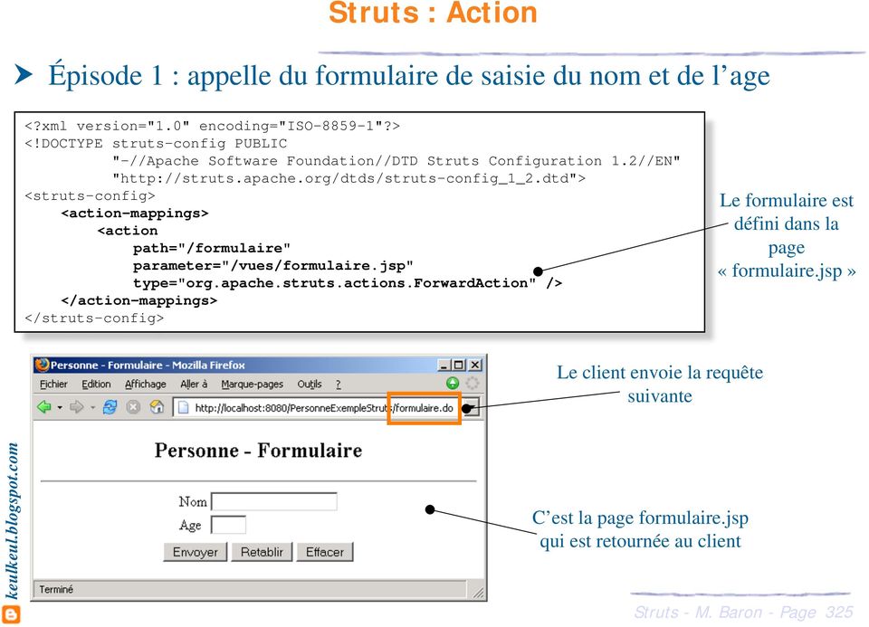 dtd"> <struts-config> <action-mappings> <action path="/formulaire" parameter="/vues/formulaire.jsp" type="org.apache.struts.actions.
