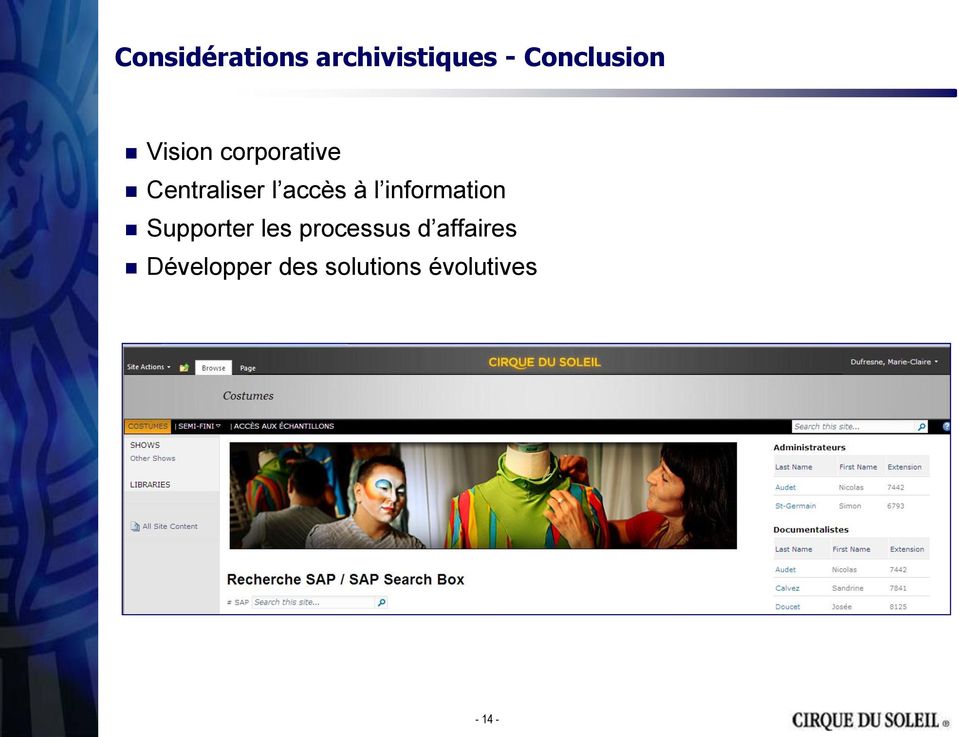 information Supporter les processus d