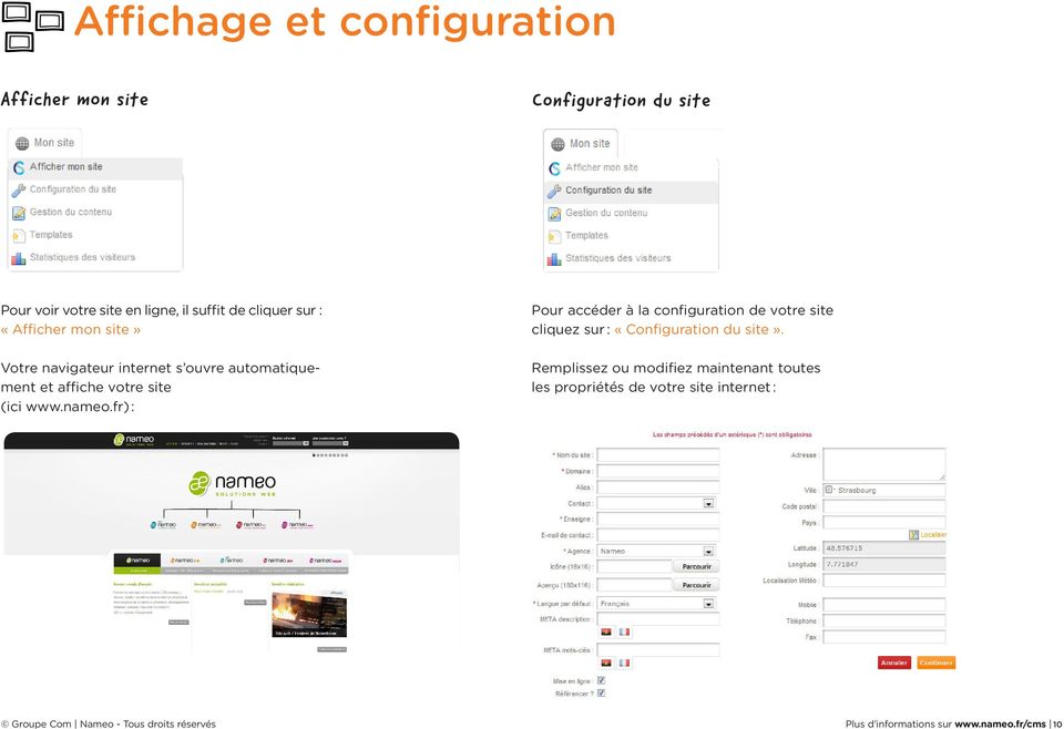 fr) : Pour accéder à la configuration de votre site cliquez sur : «Configuration du site».