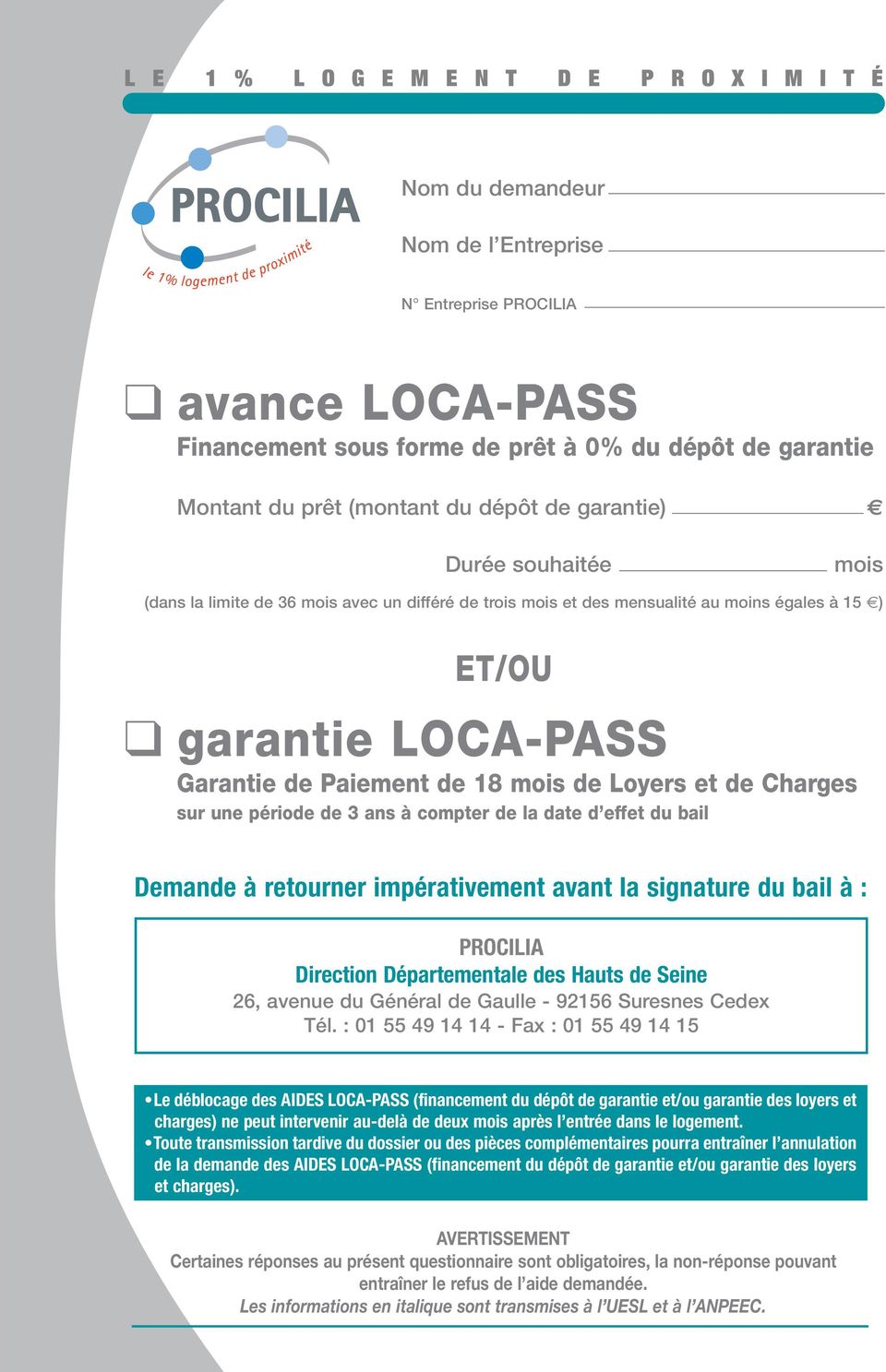 formulaire garantie loca pass