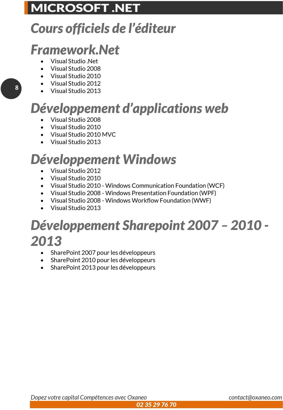 2010 MVC Visual Studio 2013 Développement Windows Visual Studio 2012 Visual Studio 2010 Visual Studio 2010 - Windows Communication Foundation (WCF) Visual Studio