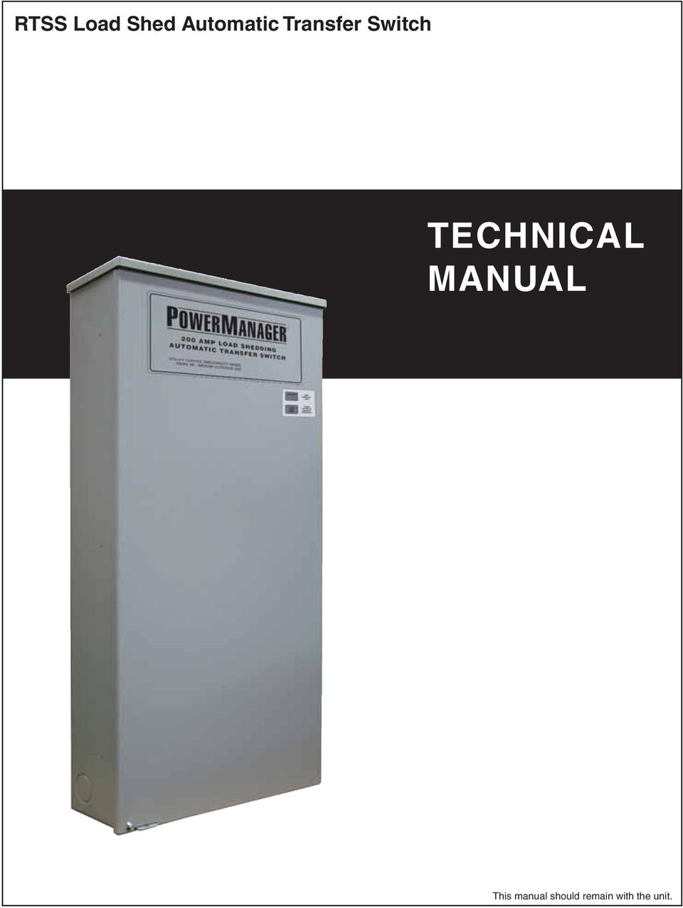 TECHNICAL MANUAL This