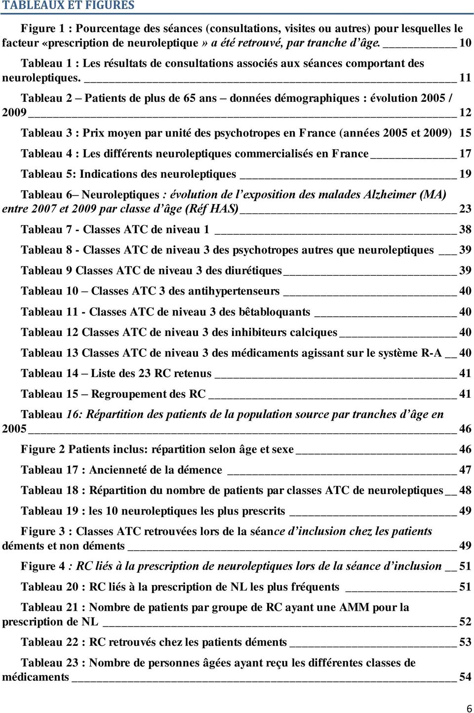 11 Tableau 2 Patients de plus de 65 ans données démographiques : évolution 2005 / 2009 12 Tableau 3 : Prix moyen par unité des psychotropes en France (années 2005 et 2009) 15 Tableau 4 : Les