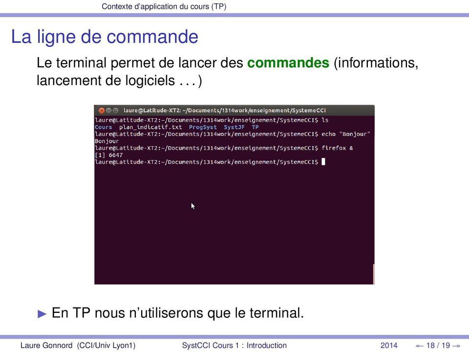 de logiciels... ) En TP nous n utiliserons que le terminal.