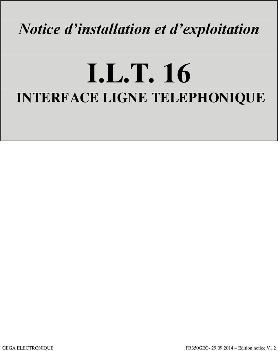 16 INTERFACE LIGNE TELEPHONIQUE