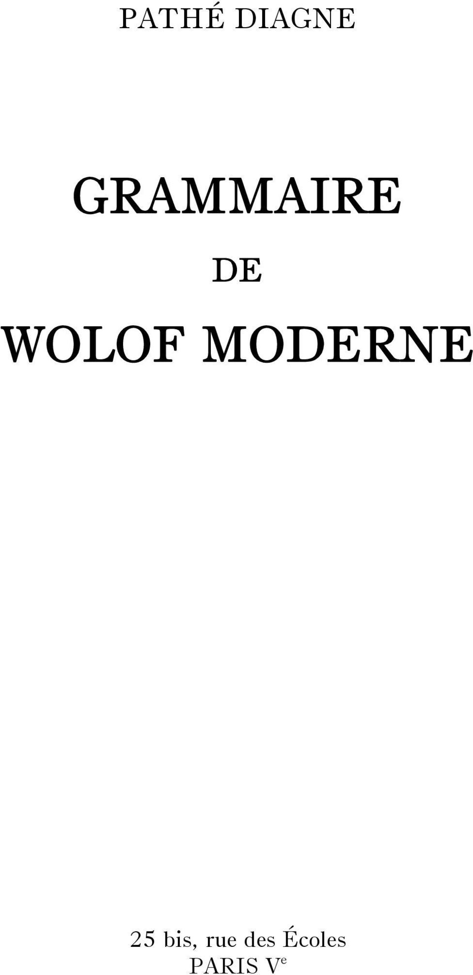 WOLOF MODERNE 25