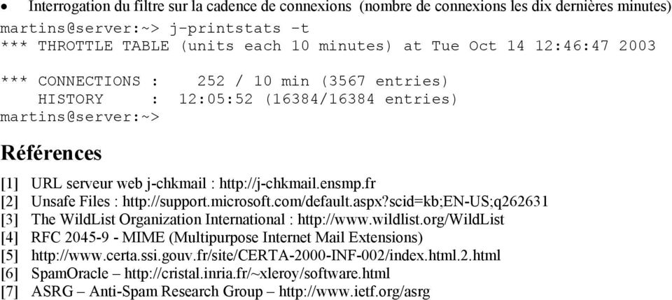 fr [2] Unsafe Files : http://support.microsoft.com/default.aspx?scid=kb;en-us;q262631 [3] The WildList Organization International : http://www.wildlist.