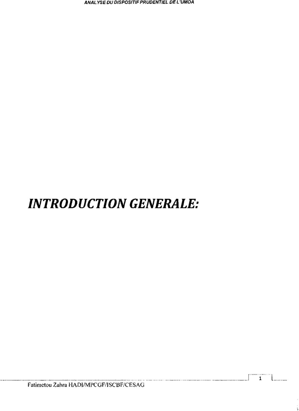INTRODUCTION GENERALE: