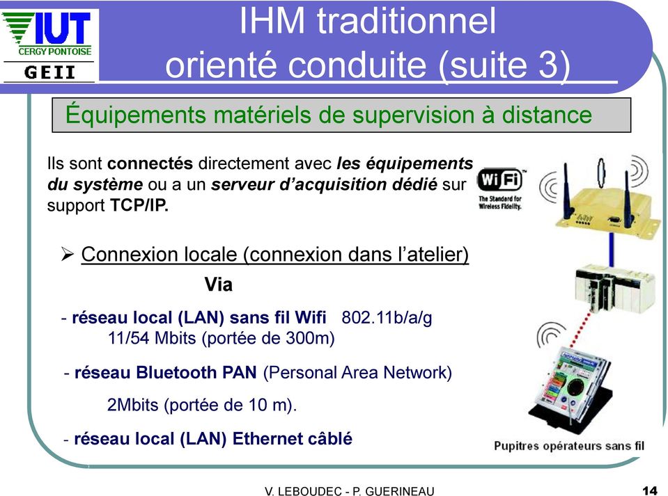 Connexion locale (connexion dans l atelier) Via - réseau local (LAN) sans fil Wifi 802.