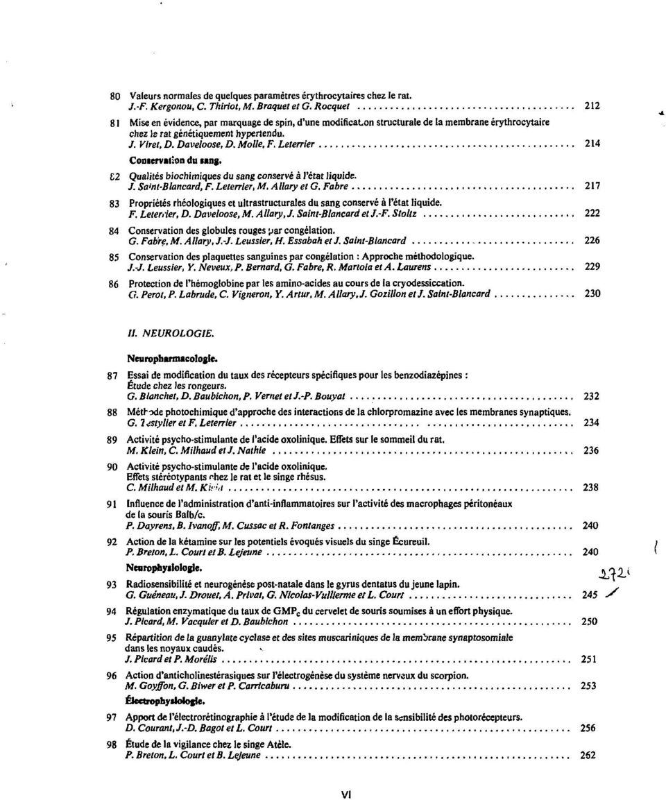 Leterrier 214 Conservation du ung. &2 Qualités biochimiques du sang conservé à l'état liquide. J. Saint-Blancard, F. Leterrier, M. Aliary et G.