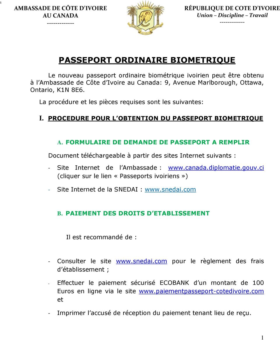 PASSEPORT ORDINAIRE BIOMETRIQUE - PDF Free Download