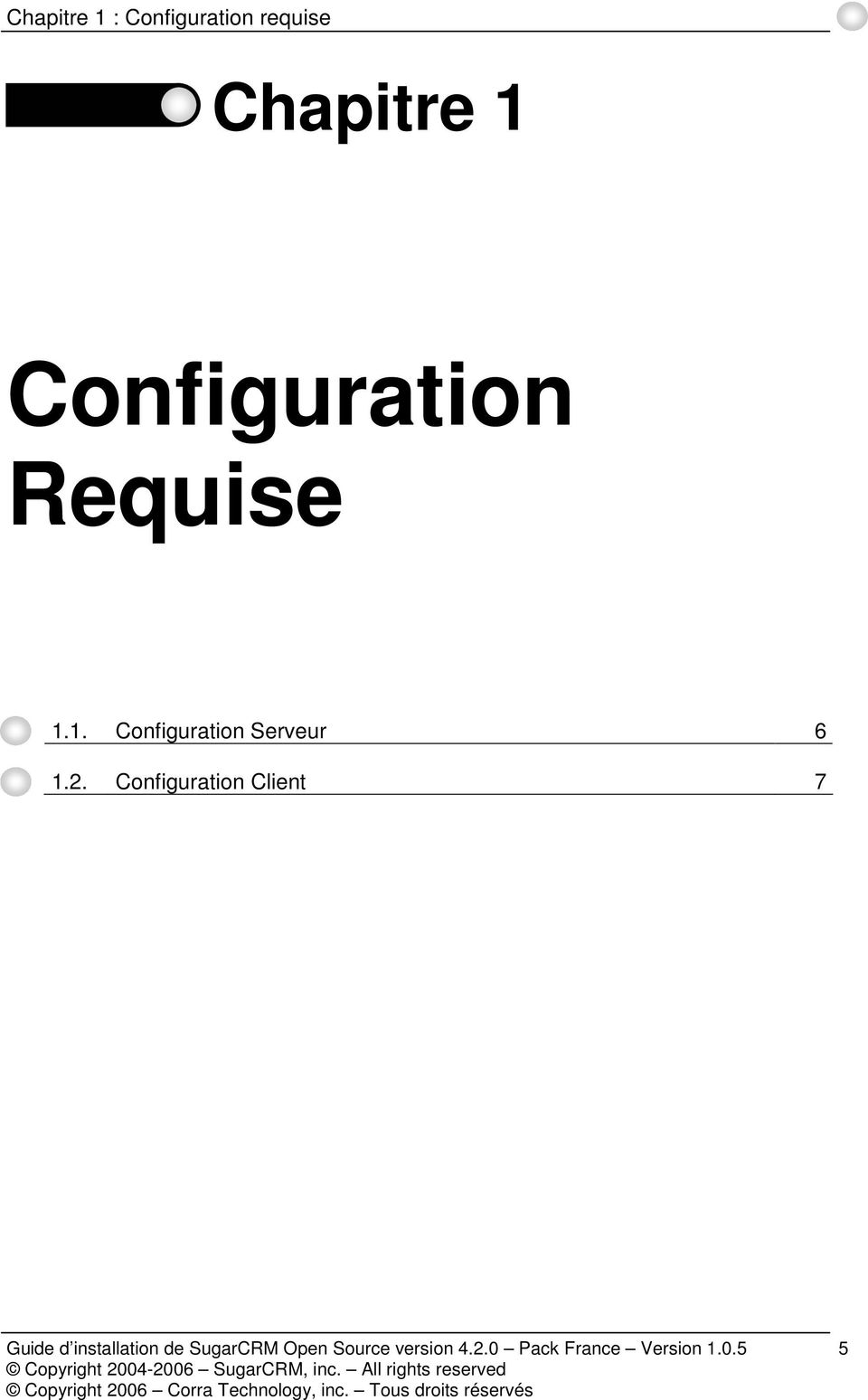 2. Configuration Client 7 Guide d installation de