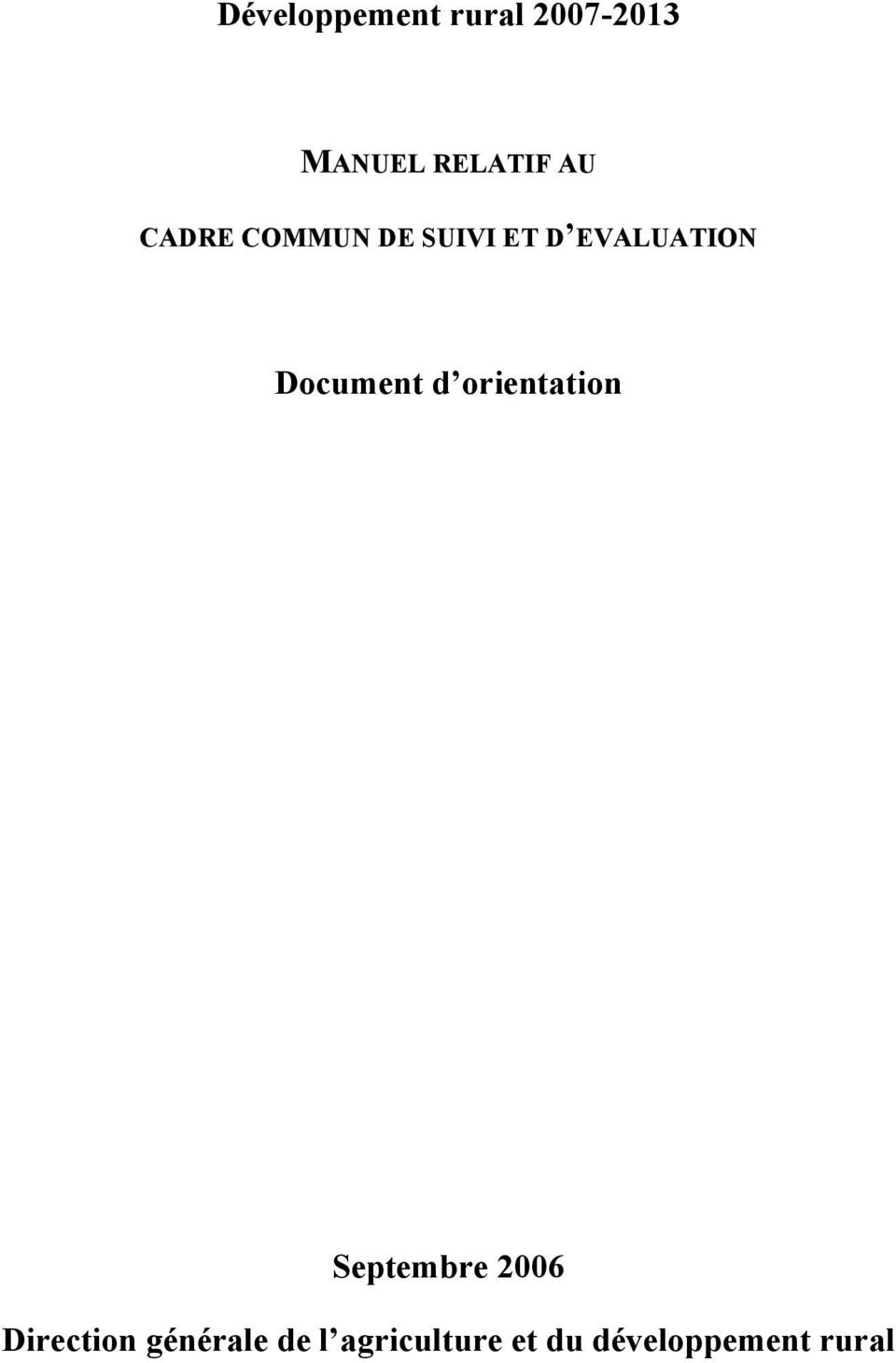Document d orientation Septembre 2006