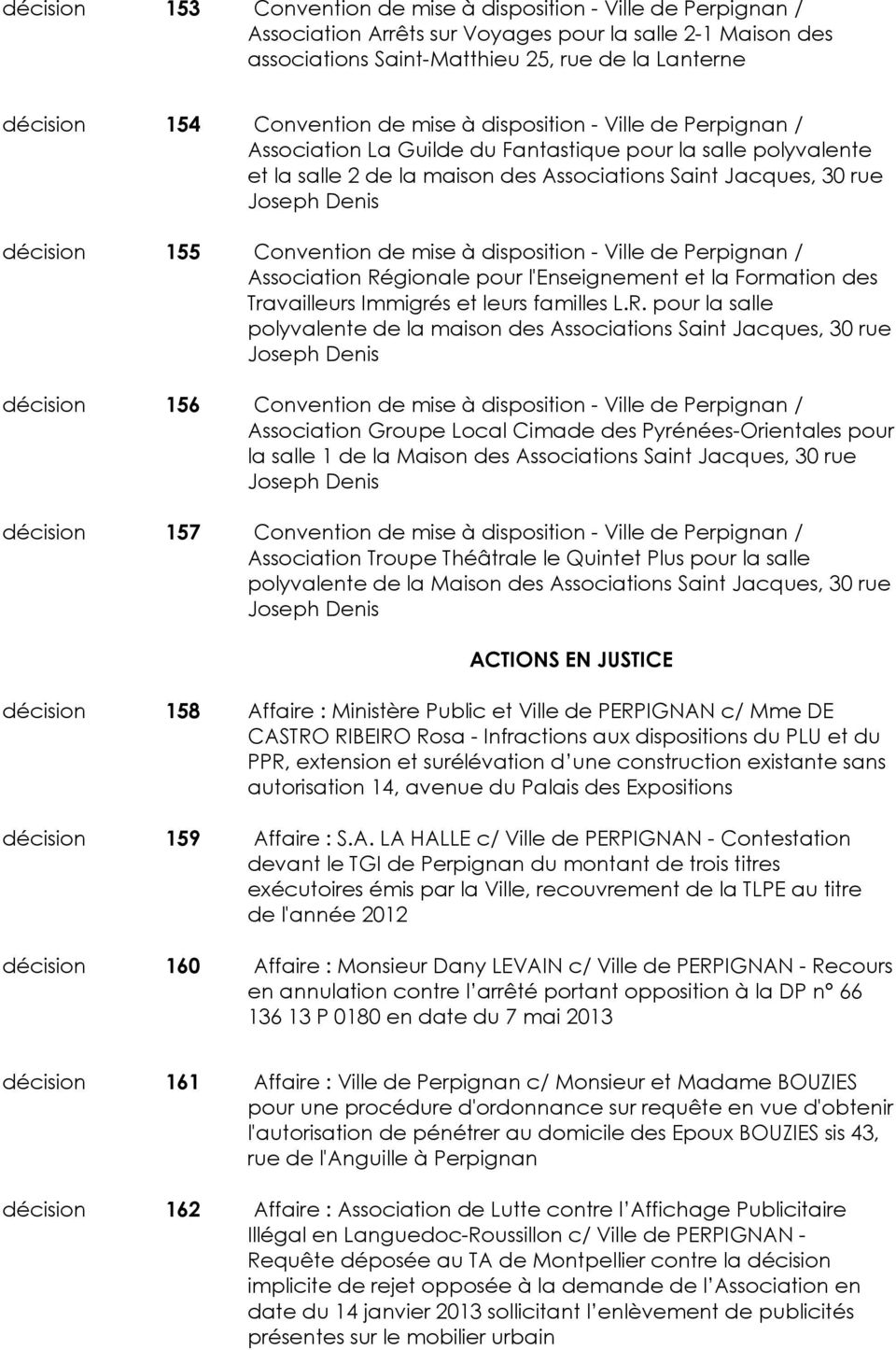 décision 155 Convention de mise à disposition - Ville de Perpignan / Association Ré