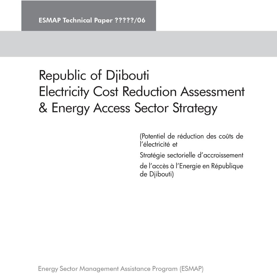 Access Sector Strategy (Potentiel de réduction des coûts de l électricité et